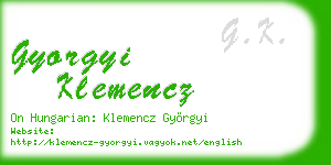 gyorgyi klemencz business card