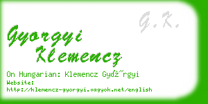 gyorgyi klemencz business card